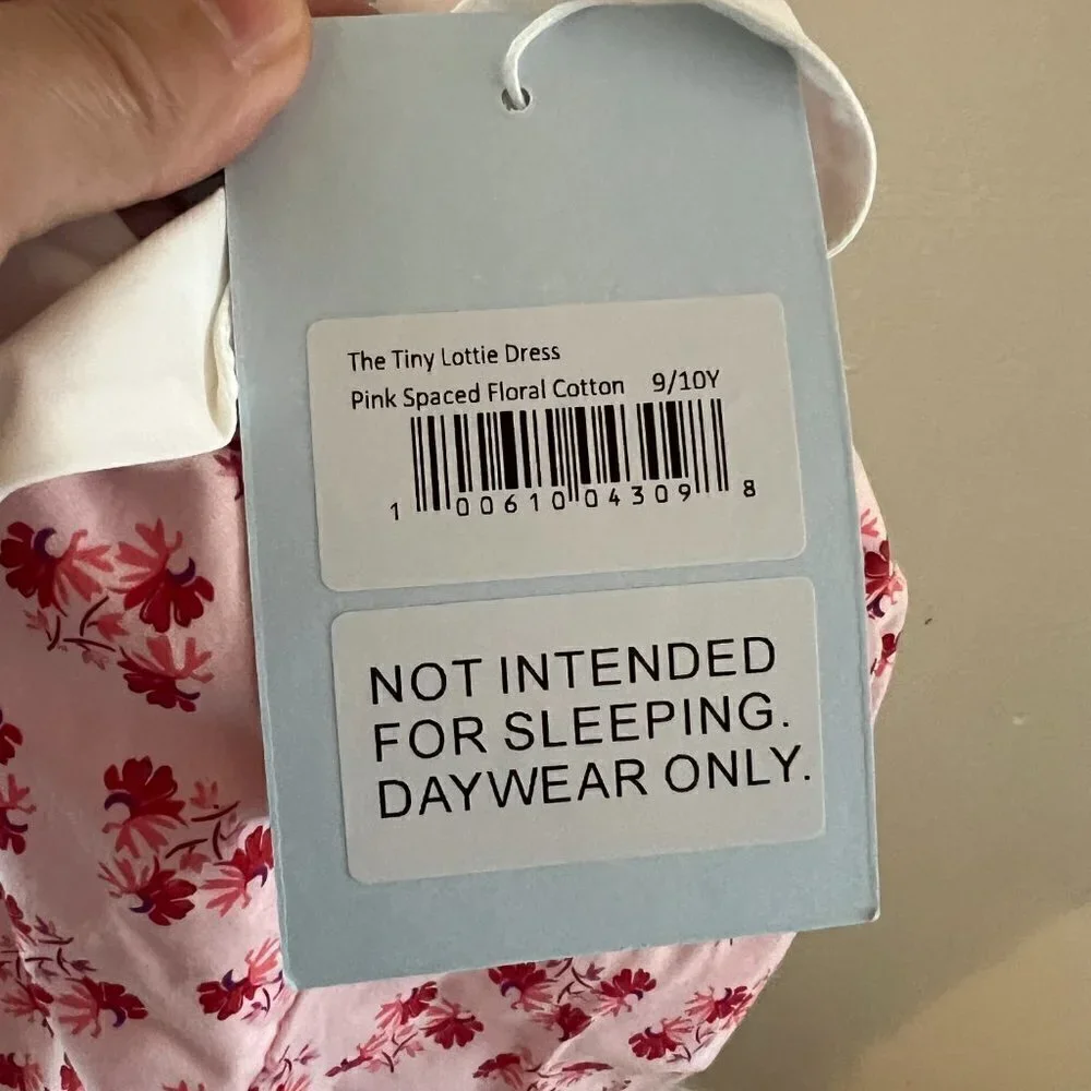 Hill House The Tiny Lottie Dress Pink Spaced Floral Cotton